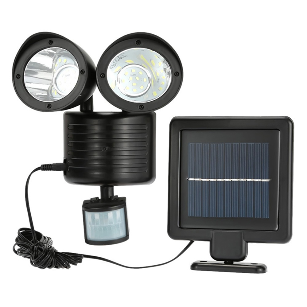 태양 야외 조명 듀얼 보안 탐지기 태양 스포트 라이트 모션 센서 야외 22 LED 투광 조명